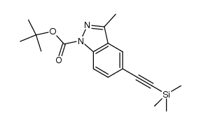 tert-butyl 3-methyl-5-((trimethylsilyl)ethynyl)-1H-indazole-1-carboxylate Structure