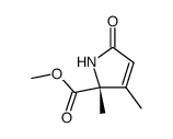 (R)-2,5-Dihydro-2,3-dimethyl-5-oxo-2-pyrrolcarbonsaeure-methylester结构式
