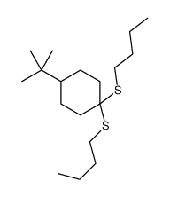 4-tert-butyl-1,1-bis(butylsulfanyl)cyclohexane Structure