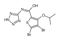 4,5-Dibromo-3-(1-methylethoxy)-N-(1H-tetrazole-5-yl)-2-thiophenecarboxamide结构式