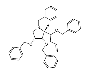 (2R,3S,4R)-N-benzyl-2-[(1R)-1-benzyloxy-3-butenyl]-3,4-bis(benzyloxy)pyrrolidine Structure