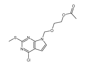 4-chloro-2-(methylthio)-7-[(2-acetoxyethoxy)methyl]pyrrolo[2,3-d]pyrimidine Structure