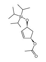 (1R,4S)-(-)-4-triisopropylsilyloxy-2-cyclopenten-1-ol acetate结构式