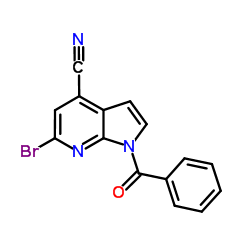 1-Benzoyl-4-cyano-6-bromo-7-azaindole结构式