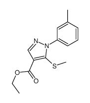 ethyl 1-(3-methylphenyl)-5-methylsulfanylpyrazole-4-carboxylate结构式