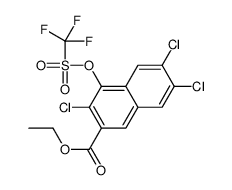 Ethyl 3,6,7-trichloro-4-{[(trifluoromethyl)sulfonyl]oxy}-2-naphth oate结构式