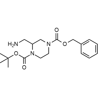 4-Benzyl 1-(tert-butyl) 2-(aminomethyl)piperazine-1,4-dicarboxylate Structure