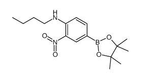 Pinacol 3-nitro-4-(butylamino) phenylboronic acid Structure