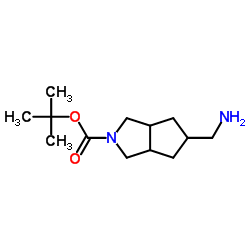 5-(氨基甲基)-八氢环戊基[c]吡咯-2-羧酸叔丁酯结构式