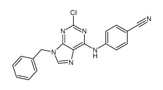 4-[(9-benzyl-2-chloropurin-6-yl)amino]benzonitrile结构式