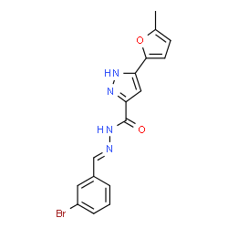 N'-[(E)-(3-bromophenyl)methylidene]-3-(5-methylfuran-2-yl)-1H-pyrazole-5-carbohydrazide结构式