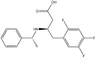 (3R)-3-[[(1R)-1-phenylethyl]amino]-4-(2,4,5-trifluorophenyl)butanoic acid Structure