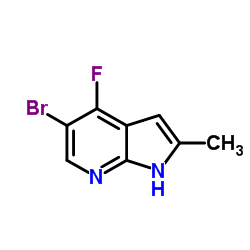 5-Bromo-4-fluoro-2-methyl-1H-pyrrolo[2,3-b]pyridine结构式