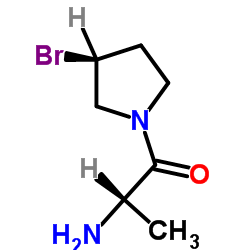 (2S)-2-Amino-1-[(3S)-3-bromo-1-pyrrolidinyl]-1-propanone Structure