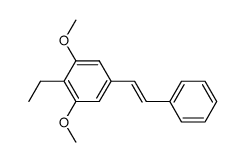 (E)-1,3-dimethoxy-2-ethyl-5-(2-phenylethenyl)benzene结构式