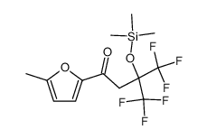 4,4,4-trifluoro-1-(5-methylfuran-2-yl)-3-(trifluoromethyl)-3-((trimethylsilyl)oxy)butan-1-one结构式