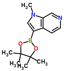 1-methyl-3-(tetramethyl-1,3,2-dioxaborolan-2-yl)-1H-pyrrolo[2,3-c]pyridine structure