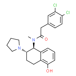 3,4-dichloro-N-methyl-N-(2-(pyrrolidin-1-yl)-1,2,3,4-tetrahydro-5-hydroxynaphthalen-1-yl)benzeneacetamide structure