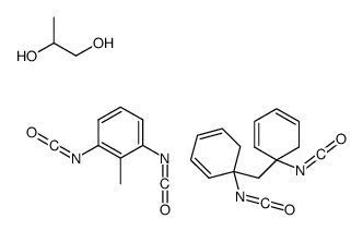 1,3-diisocyanato-2-methylbenzene,5-isocyanato-5-[(1-isocyanatocyclohexa-2,4-dien-1-yl)methyl]cyclohexa-1,3-diene,propane-1,2-diol结构式