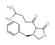(R)-4-苄基-3-(4-甲基戊酰基)噁唑烷丁-2-酮结构式