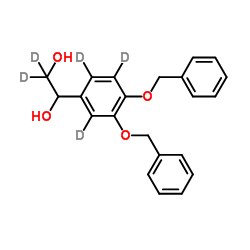 1-[3,4-Bis(benzyloxy)(2H3)phenyl]-1,2-(2,2-2H2)ethanediol结构式