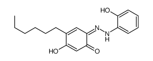 (6E)-4-hexyl-3-hydroxy-6-[(2-hydroxyphenyl)hydrazinylidene]cyclohexa-2,4-dien-1-one Structure
