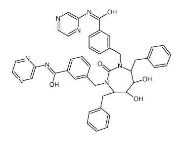 3-[[(4R,5S,6S,7R)-4,7-dibenzyl-5,6-dihydroxy-2-oxo-3-[[3-(pyrazin-2-yl carbamoyl)phenyl]methyl]-1,3-diazepan-1-yl]methyl]-N-pyrazin-2-yl-benz amide picture