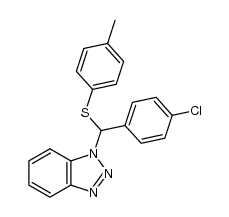 1-((4-chlorophenyl)(p-tolylthio)methyl)-1H-benzo[d][1,2,3]triazole结构式