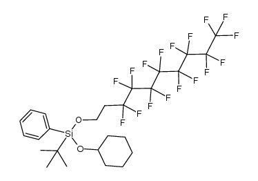tert-butyl-phenyl-1H,1H,2H,2H-heptadecafluorodecyloxysilyl ether结构式