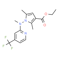 1H-PYRROLE-3-CARBOXYLIC ACID, 2,5-DIMETHYL-1-[METHYL[4-(TRIFLUOROMETHYL)-2-PYRIDINYL]AMINO]-, ETHYL ESTER Structure