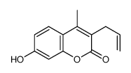 7-hydroxy-4-methyl-3-prop-2-enylchromen-2-one结构式