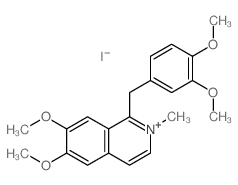 Isoquinolinium,1-[(3,4-dimethoxyphenyl)methyl]-6,7-dimethoxy-2-methyl-, iodide (1:1) structure