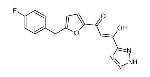 1-[5-[(4-fluorophenyl)methyl]furan-2-yl]-3-hydroxy-3-(2H-tetrazol-5-yl)prop-2-en-1-one结构式