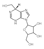 1H-Purine-6-methanol,6,9-dihydro-9-b-D-ribofuranosyl-,(R)- (9CI)结构式