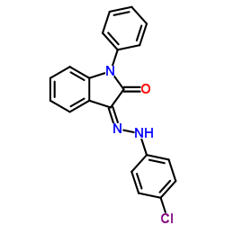 (3Z)-3-[(4-Chlorophenyl)hydrazono]-1-phenyl-1,3-dihydro-2H-indol-2-one结构式