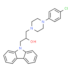 1-(9H-carbazol-9-yl)-3-(4-(4-chlorophenyl)piperazin-1-yl)propan-2-ol结构式