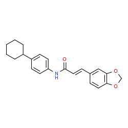 3-(1,3-BENZODIOXOL-5-YL)-N-(4-CYCLOHEXYLPHENYL)ACRYLAMIDE结构式