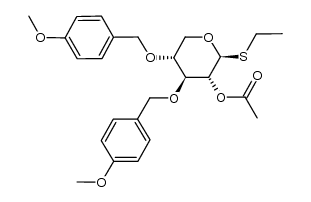 (2S,3R,4S,5R)-2-(ethylthio)-4,5-bis((4-methoxybenzyl)oxy)tetrahydro-2H-pyran-3-yl acetate Structure