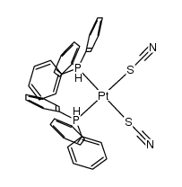 cis-{platinum(P(C6H5)3)2(thiocyanate)2}结构式