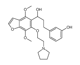 3-[3-[4,7-dimethoxy-6-(2-pyrrolidin-1-ylethoxy)-1-benzofuran-5-yl]-3-hydroxypropyl]phenol Structure