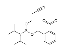 O-1-(2-nitrophenyl)ethyl-O'-β-cyanoethyl-N,N-diisopropylphosphoramidite结构式