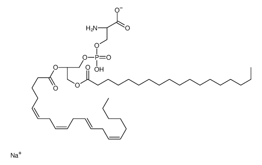 sodium,(2S)-2-azaniumyl-3-[[(2R)-2-[(5Z,8Z,11Z,14Z)-icosa-5,8,11,14-tetraenoyl]oxy-3-octadecanoyloxypropoxy]-oxidophosphoryl]oxypropanoate Structure