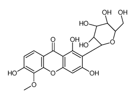 2-β-D-Glucopyranosyl-1,3,6-trihydroxy-5-methoxy-9H-xanthen-9-one Structure