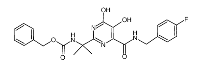 Benzyl (2-(4-((4-fluorobenzyl)carbamoyl)-5-hydroxy-6-oxo-1,6-dihydropyrimidin-2-yl)propan-2-yl)carbamate Structure