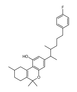7,8,9,10-Tetrahydro-3-[5-(p-fluorophenyl)-1,2-dimethylpentyl]-6,6,9-trimethyl-6H-dibenzo[b,d]pyran-1-ol结构式