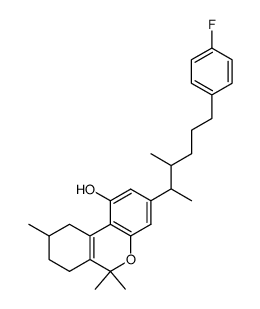 7,8,9,10-Tetrahydro-3-[5-(p-fluorophenyl)-1,2-dimethylpentyl]-6,6,9-trimethyl-6H-dibenzo[b,d]pyran-1-ol Structure