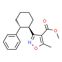 4-Isoxazolecarboxylicacid,5-methyl-3-(2-phenylcyclohexyl)-,methylester,trans-(9CI) Structure