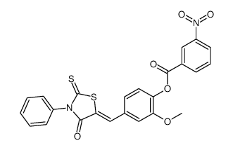 [2-methoxy-4-[(Z)-(4-oxo-3-phenyl-2-sulfanylidene-1,3-thiazolidin-5-ylidene)methyl]phenyl] 3-nitrobenzoate Structure