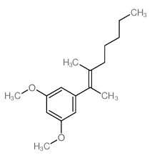 2-(3,5-dimethoxyphenyl)-3-methyl-oct-2-ene结构式