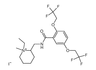 2-[2,5-bis(2,2,2-trifluoroethoxy)benzamidomethyl]-1-ethyl-1-methylpiperidinium iodide Structure